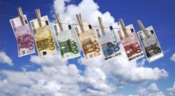 ifferent-euro-bank-notes-hanging-on-clothesline-against-cloudy-sky